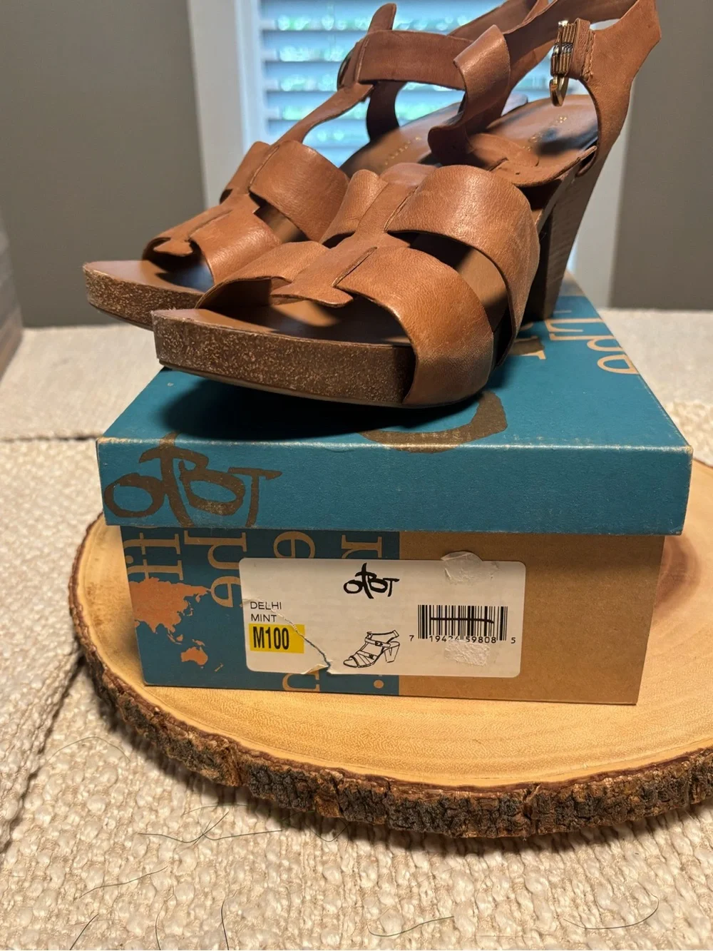 Franco Sarto Tan Strappy Wedge Sandals